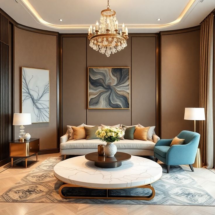 Luxury interior design philosophy showcasing elegant living space